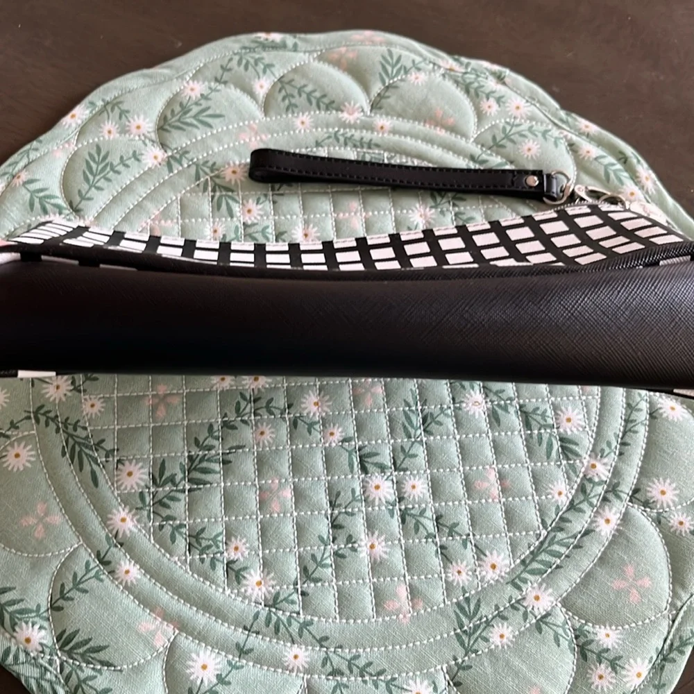 Dabney Lee black/white cosmetic bag/wristlet.